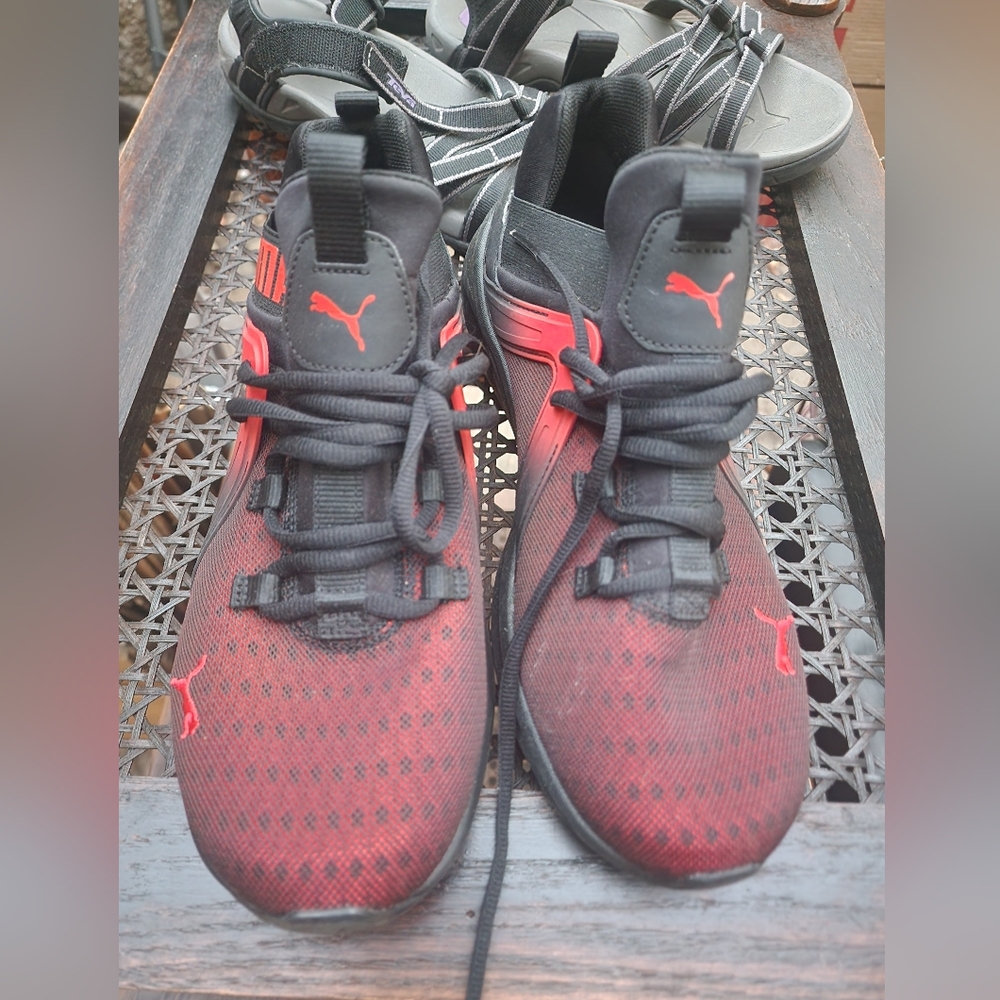 Puma Black and Red Athletic Sneakers